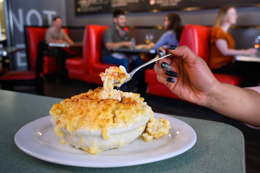 Close-Up of Mac Au Gratin  | Poole's Diner Raleigh